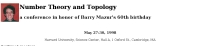 Number Theory and Topology, a conference in honor of Barry Mazur's 60th birthday