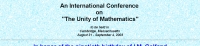 International Conference on the 'The Unity of Mathematics'